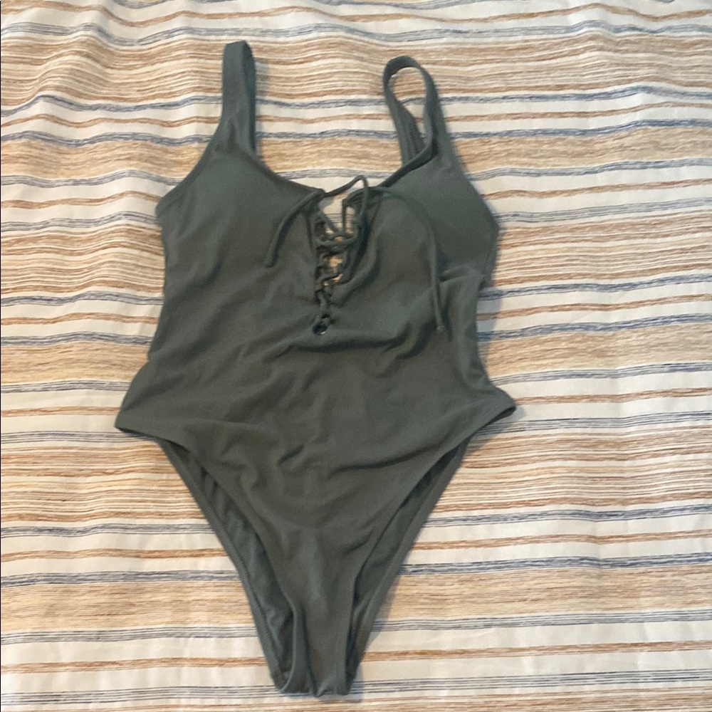 Army Green One Piece Swimsuit